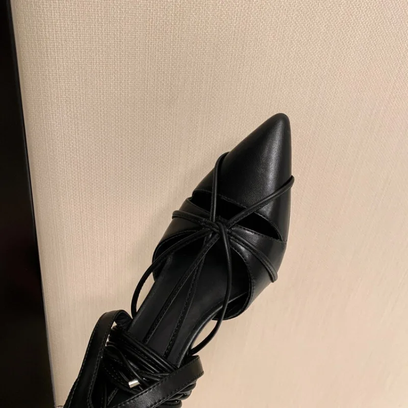 Summer Pointy 8cm Slim High Heels Sandals Graduation Ceremony Crossed Buckle Roman Silver/white Short Skirt Sexy Sandals 33-41