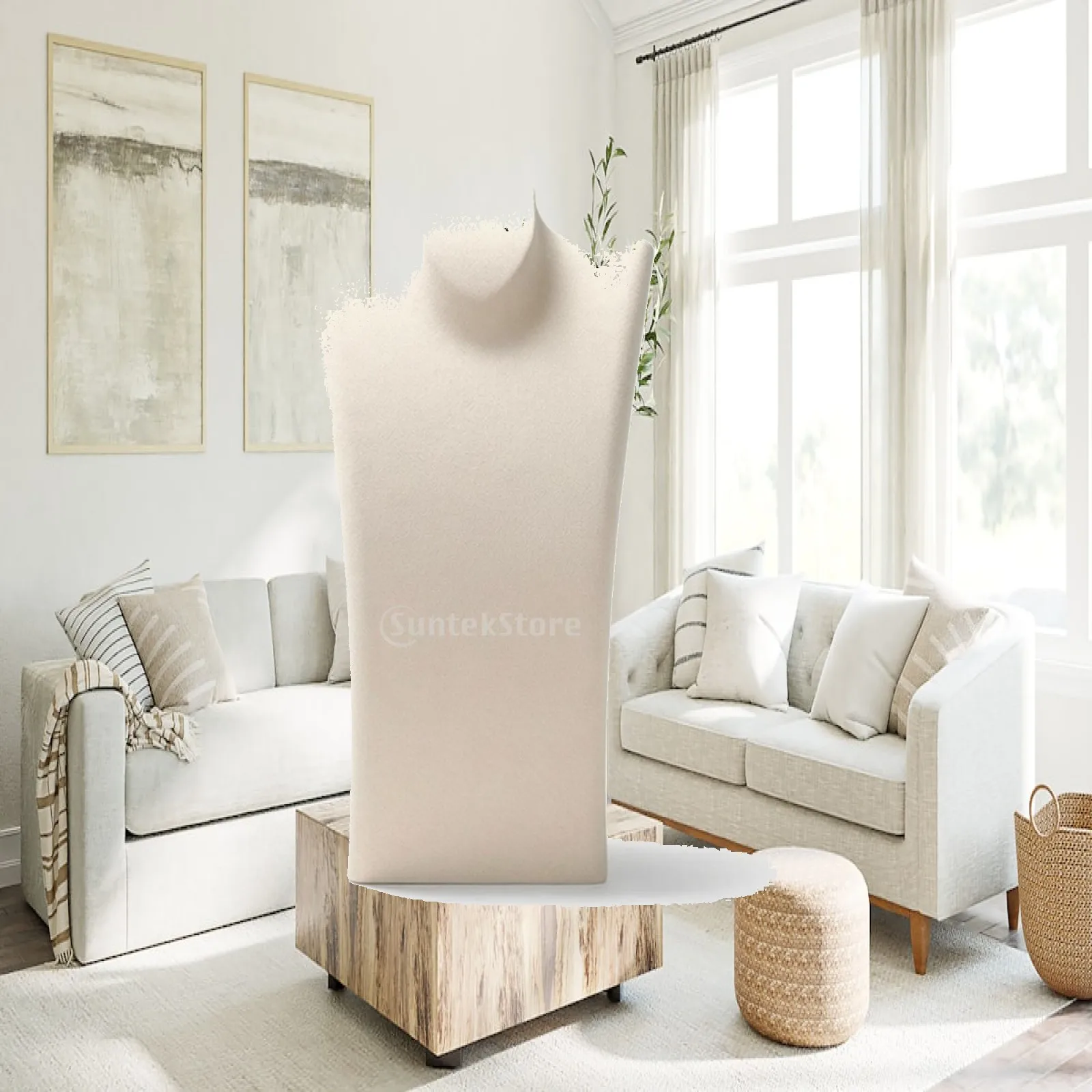 Necklace Display Bust Tabletop Torso Necklace Display Jewelry Bust Holder Textured Versatile for Jewelers, Retail Counter