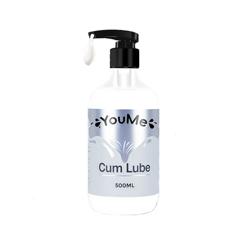 500ML Simulated Semen Personal Lubricant, Thick White Cum Lube Intimate Gel Pump Bottle for Men, Women, Couples and Adult Toys