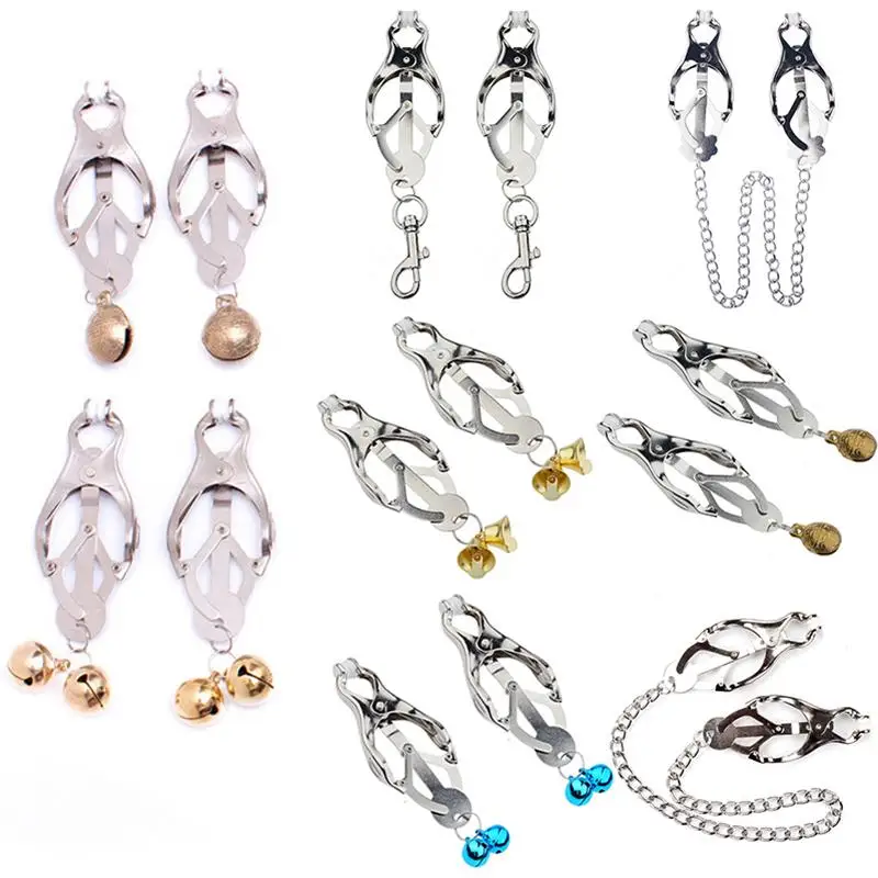 1Pair Nipple Clamps Metal Stimulator RolePlay Adjustable Breast Clamps Bondage Adult Games Sex Toys Couple Restraint Accessorie