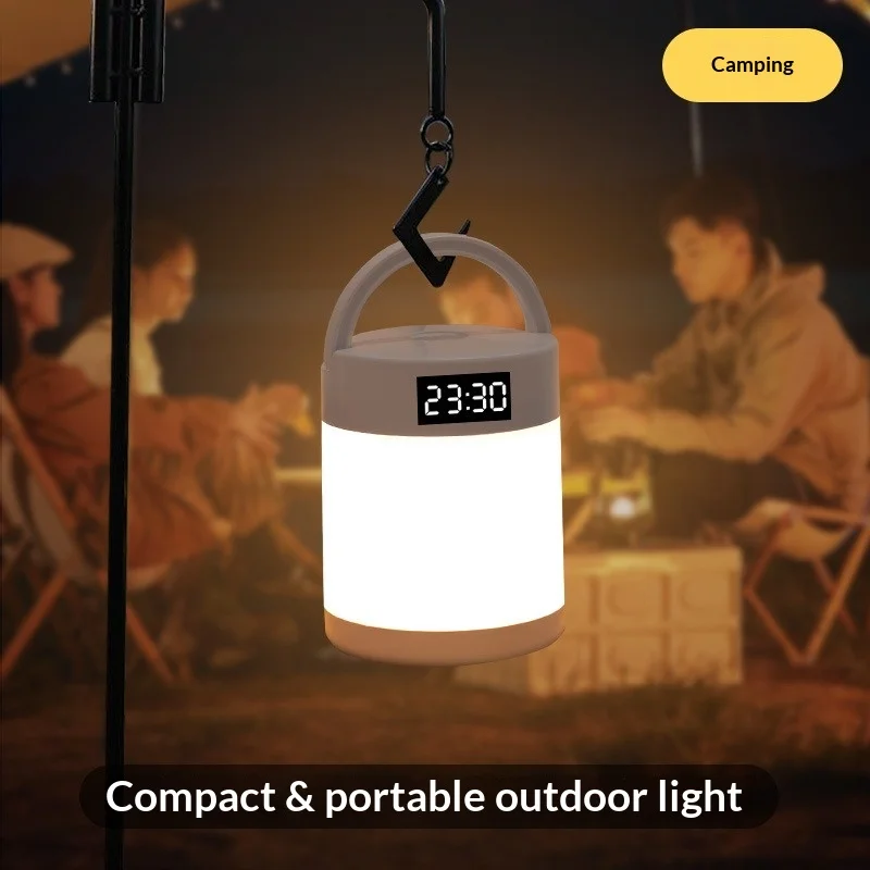 Modern ABS Rechargeable LED Night Light with Clock Touch Remote Control Eye Care Dimmable Bedroom Bedside Nursing Decor New
