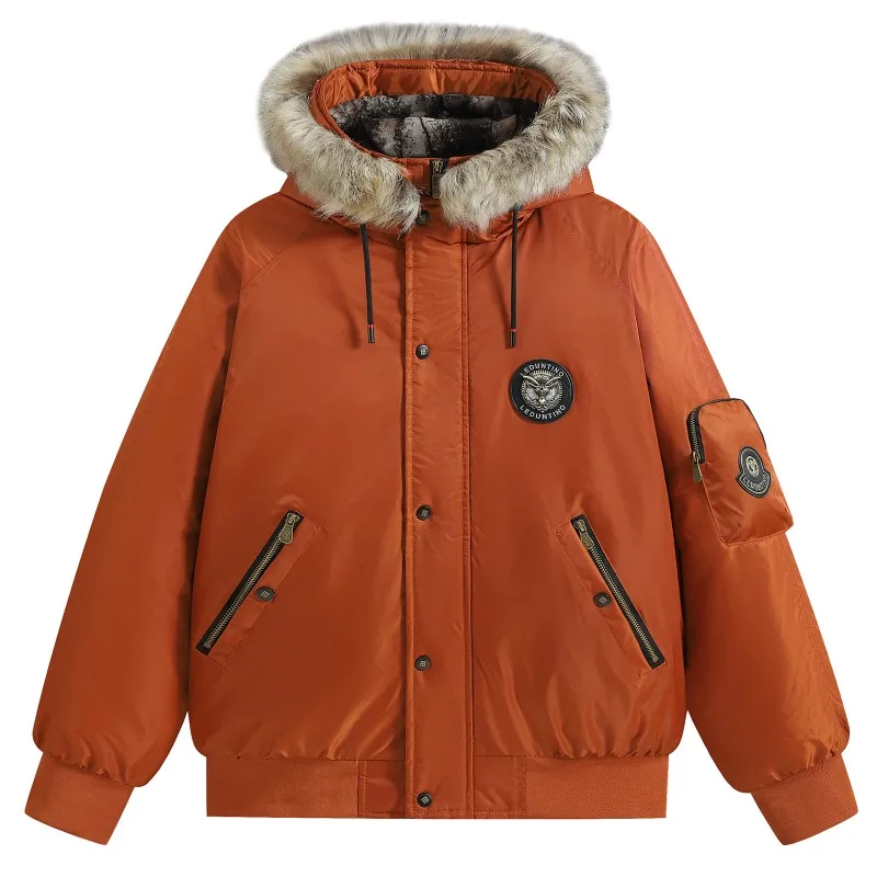New Fashion Men Hooded Fur Collar Parkas Down Jackets Quality Male Thicker Warm Winter Coats Hombre Casual Jackets Size 3XL