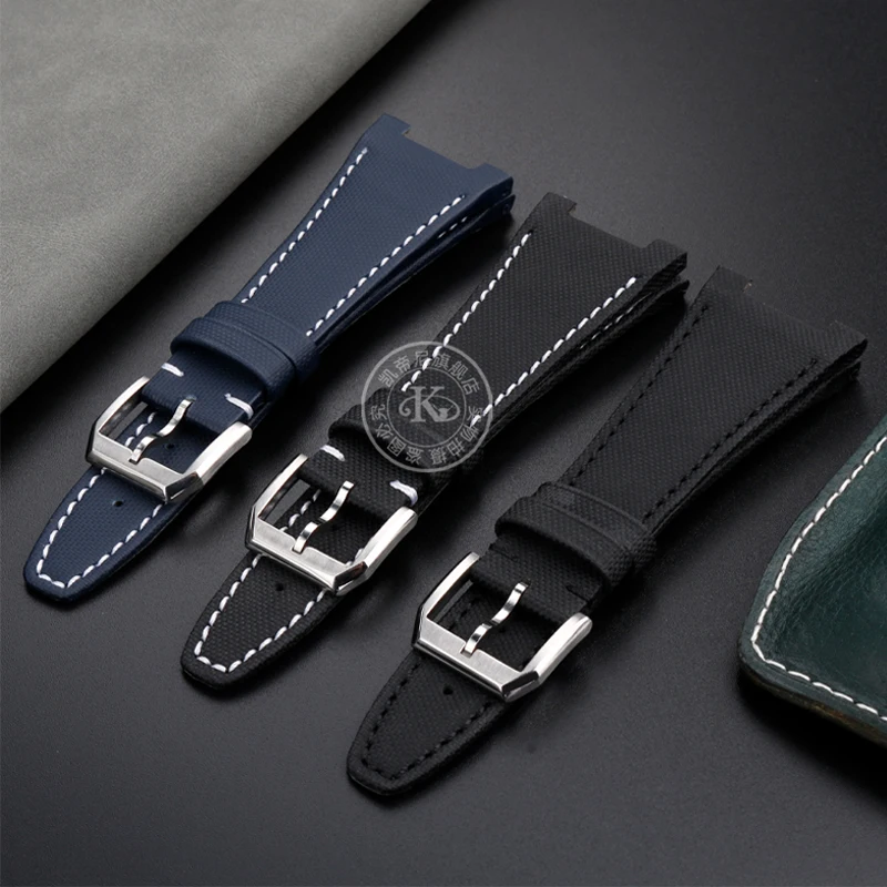 Nylon Leather Watchband for IWC Engineer Watch Notch Strap IW500501 IW378507 IW322703 Series Black Sport Canvas Watch Strap