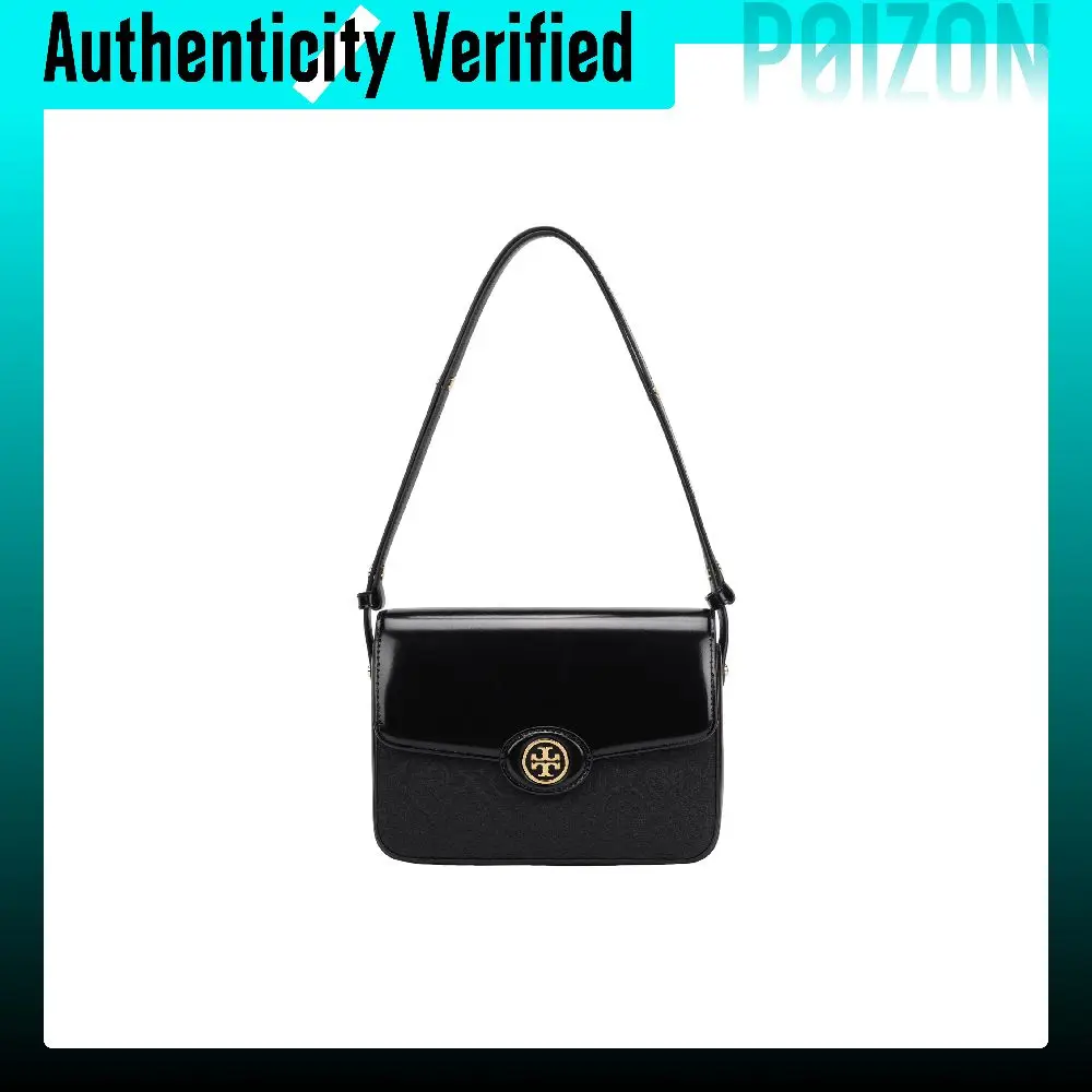 TORY BURCH Tory Burch T Monogram Cotton Shoulder Bag Women's Black 152305-001
