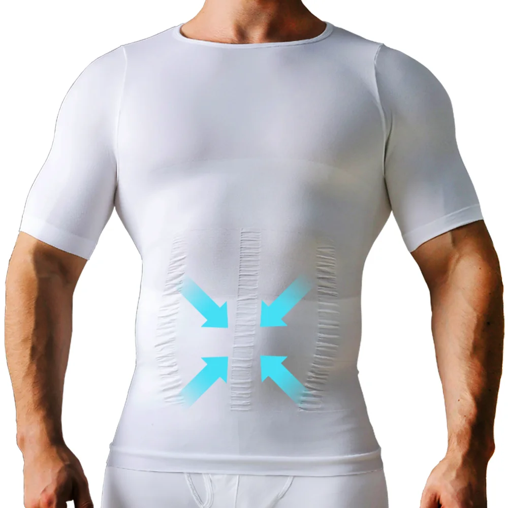 Men's Slimming Body Shapewear Posture Vest Tummy Abdomen Trimmer Compression Body Modeling Fat Burning Chest Tummy Shirts Corset