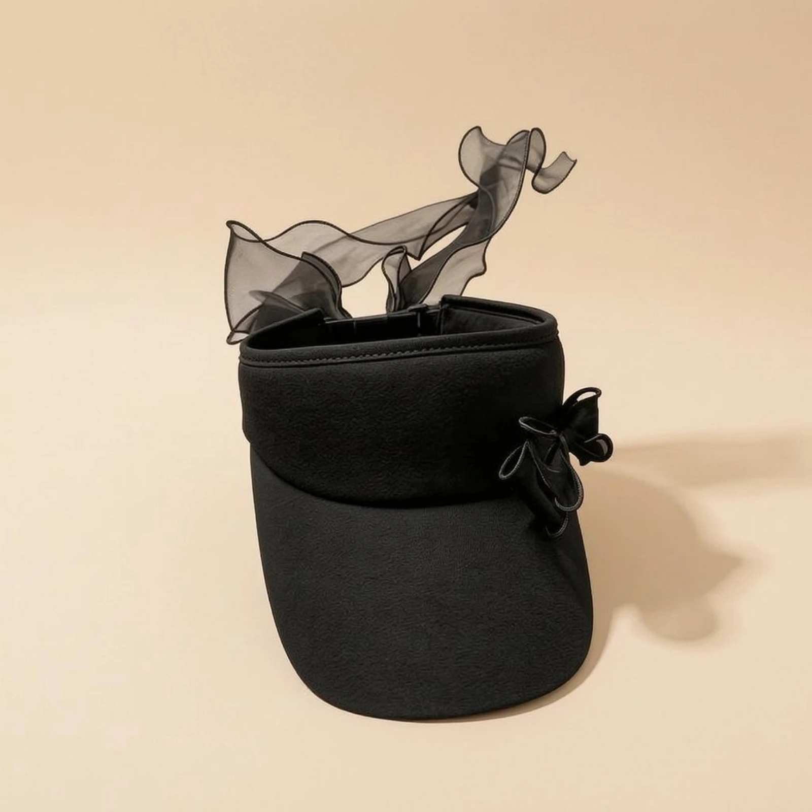 Golf Sun Visor Translucent Ribbon Bow Wide Brim Visor Headwear Smooth Breathable for Women