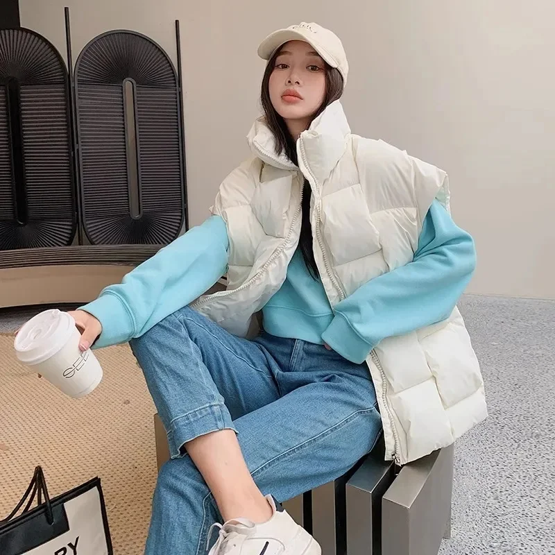 Warm Coat Oversize Outwear Puffer Loose Outwear Korean Winter Jackets Padded Vests Sleeveless Women's Vest