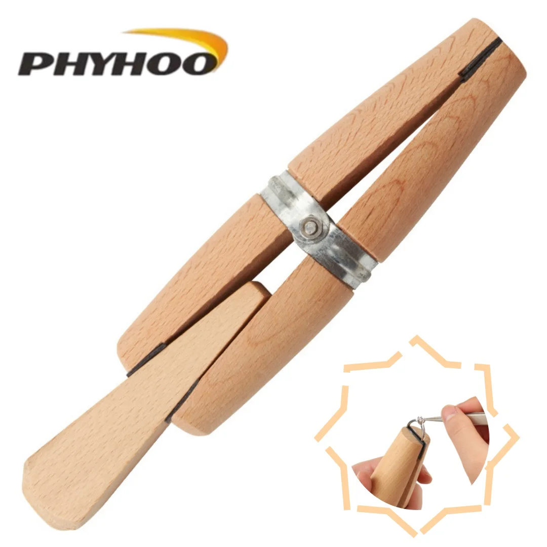 PHYHOO Professional Wood Ring Clamp for Jewelers Carving Inlay Repair Tool Goldsmith Craft Supplies Durable Benchwork Carving
