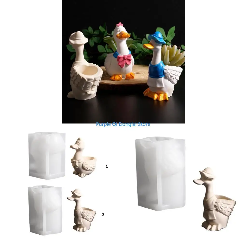 L21E Duck Silicone Crafting Planter Mold Suitable for Resin Concrete For Various Uses