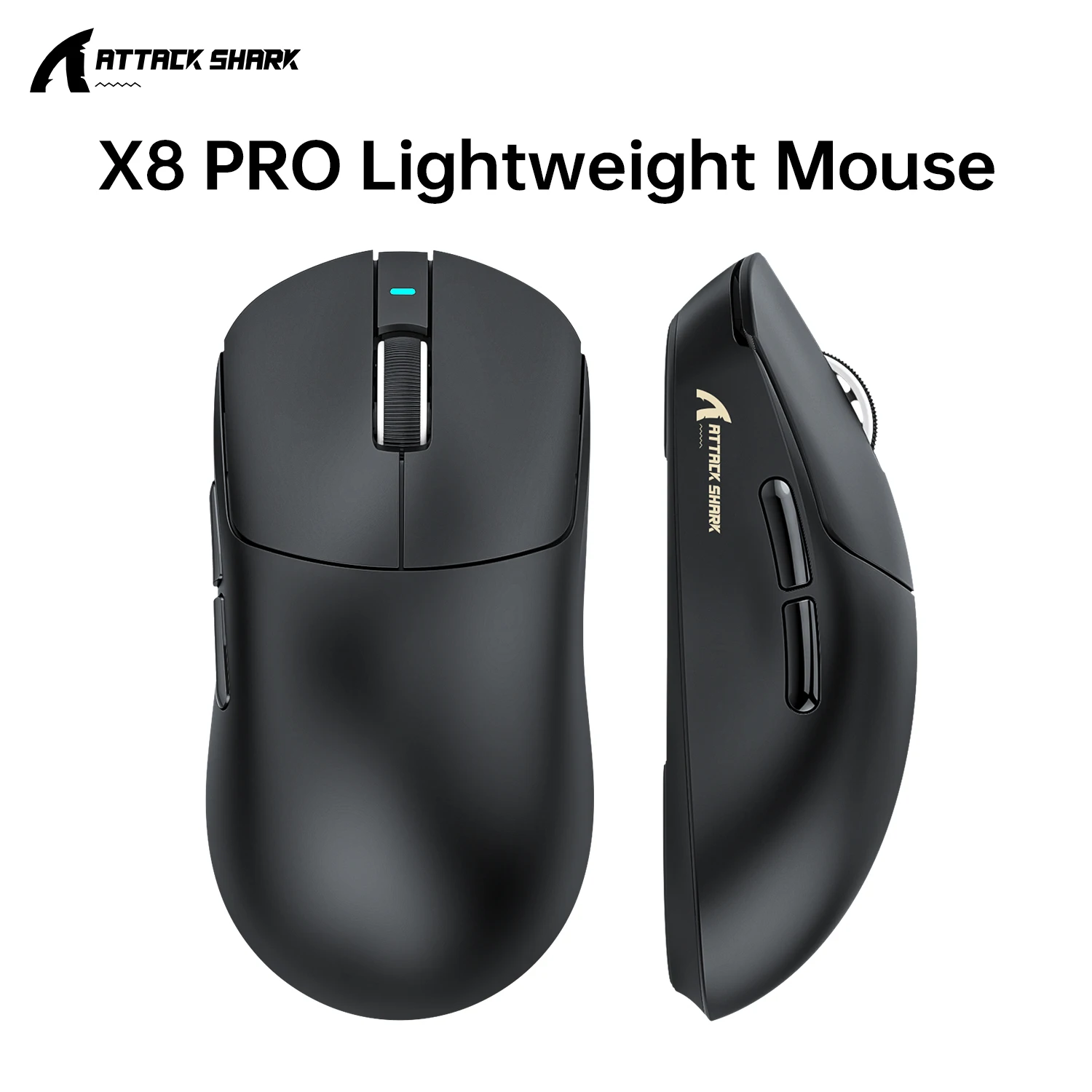 ATTACK SHARK X8 PRO Wireless Gaming Mouse 8K PAW3395PRO 40000 DPI Tri-Mode Bluetooth 2.4G Wired 55g Lightweight 500mAh Battery