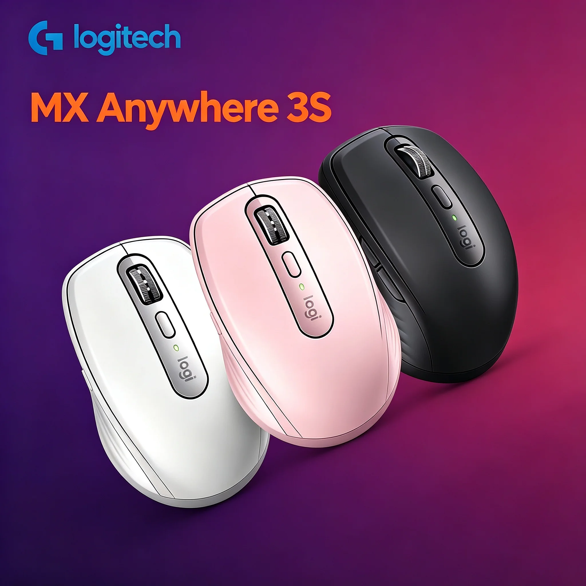 Logitech MX Anywhere 3S Wireless Business Mouse, Silent Click, Cross-Device Operation for Mac Windows PC