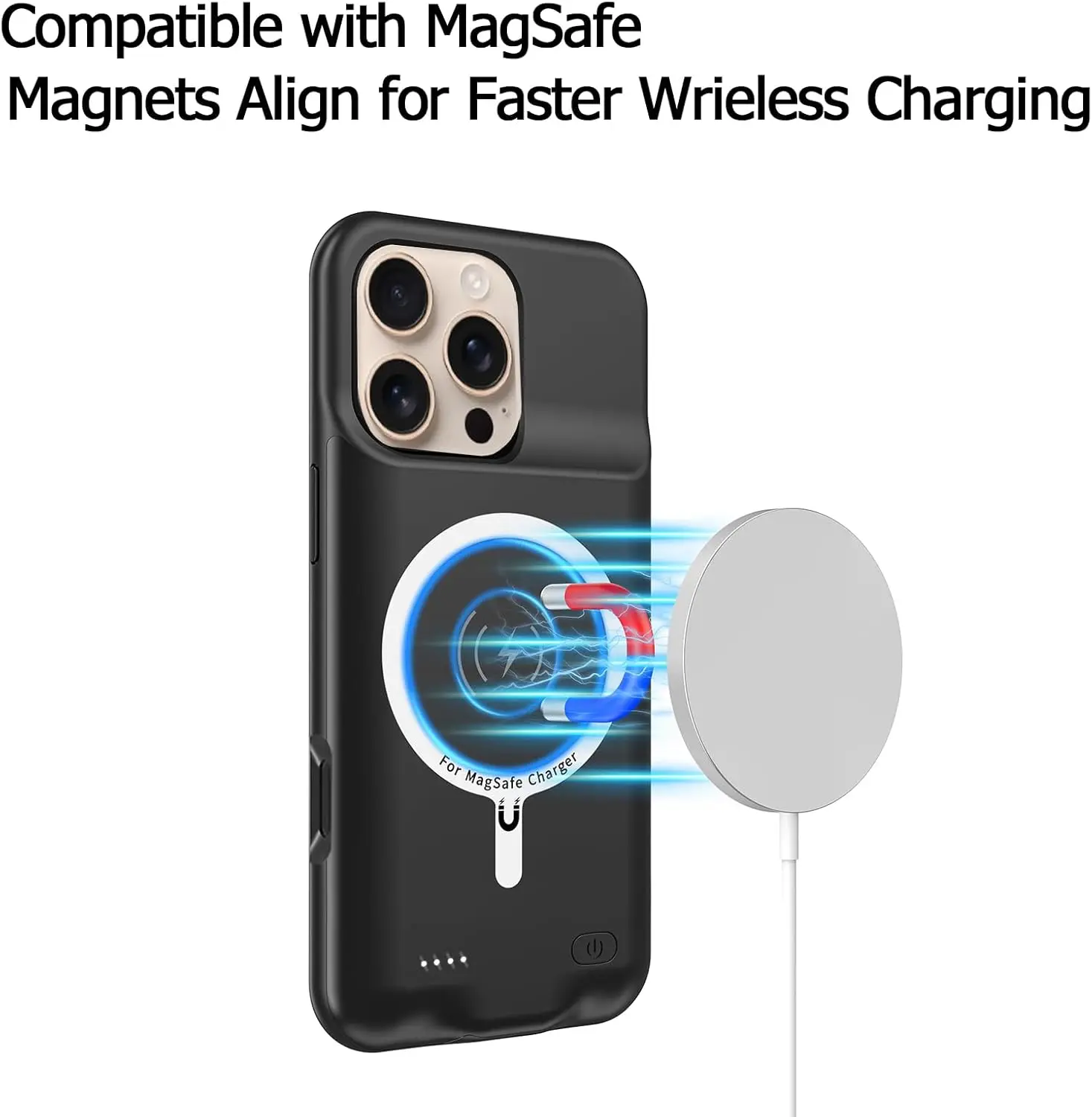 Magnetic Wireless Charging Cover For iPhone 17 Pro Max 17Air Battery Charger Case Power Bank Power case for Magsafe battery pack