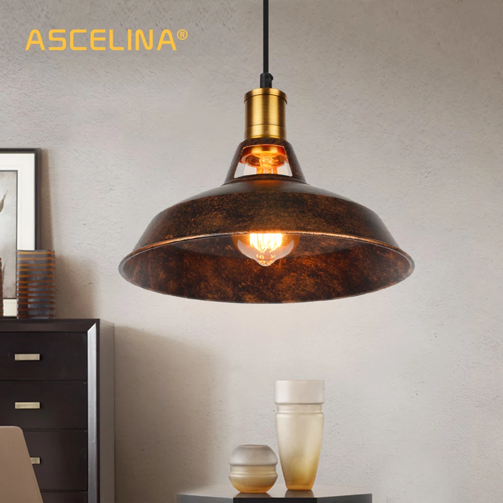 27CM Rustic Ceiling Pendant Light American Style Iron Chandelier Ideal for Living Room Bedroom, Dining Room Coffee Shop Kitchen