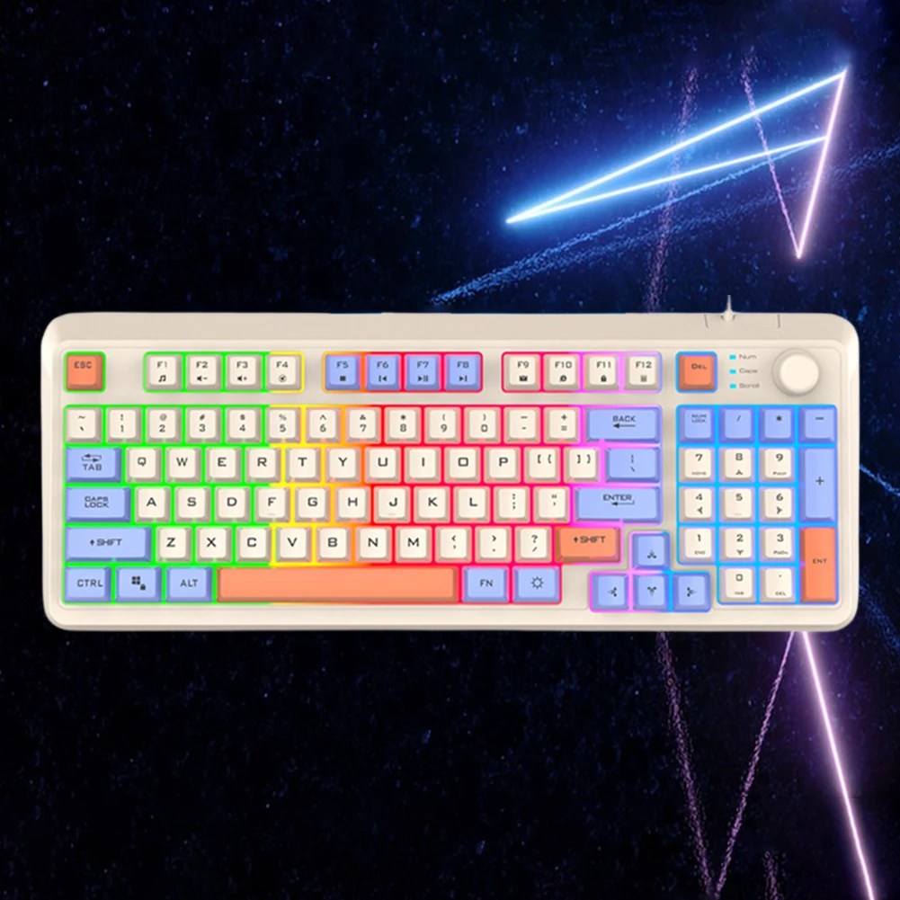 K82 Mechanical Keyboard USB Port Gaming Keyboard RGB Light Luminous Keyboard Hot-Swap Keyboard for Notebook Laptop Desktop