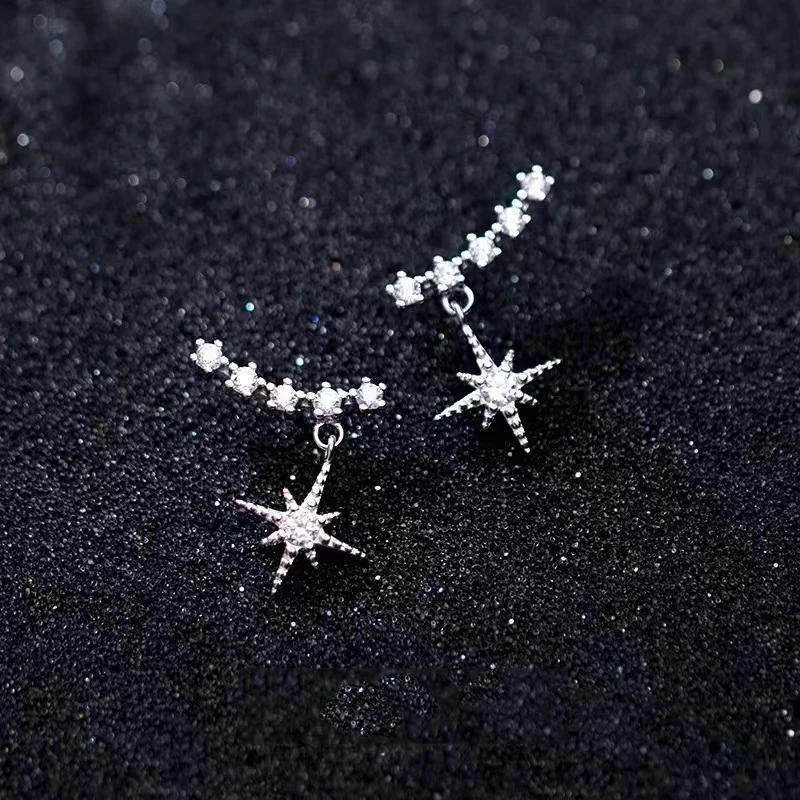 New 925 Sterling Silver Geometric Shape Earrings Personality Charm Woman Earrings Birthday Party Gift Exquisite Jewelry