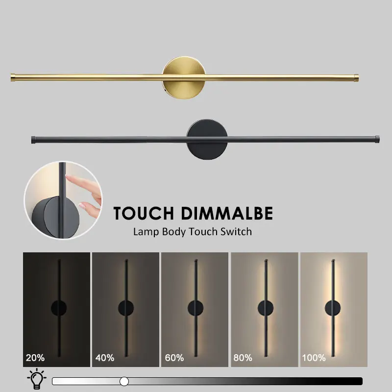Indoor Bedroom Lamp Body Touch Switch LED Wall Lamps Nordic Brightness Dimmable LED Wall Lights Wall Sconce for Kitchen Dinning