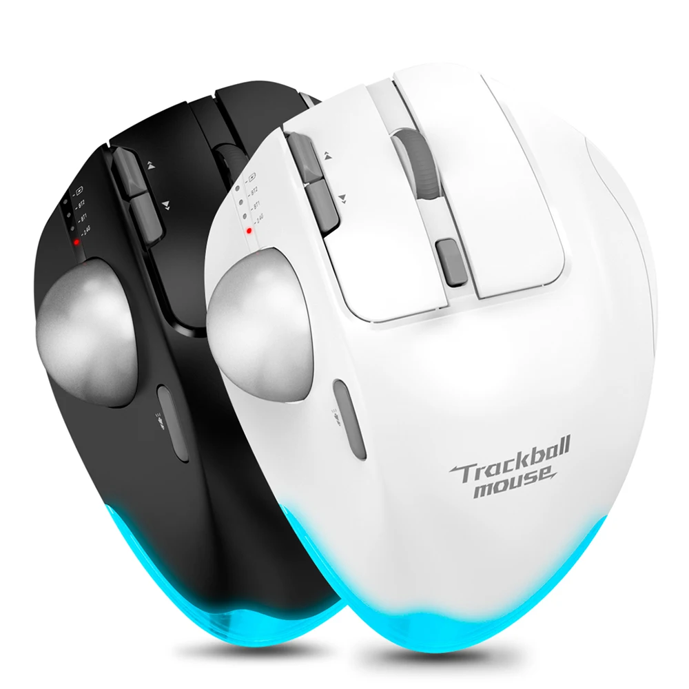 F33 Wireless Bluetooth Trackball Mouse Programmable Ergonomic Rollerball Mouse Thumb Control Mice for PC Laptop Mac Windows