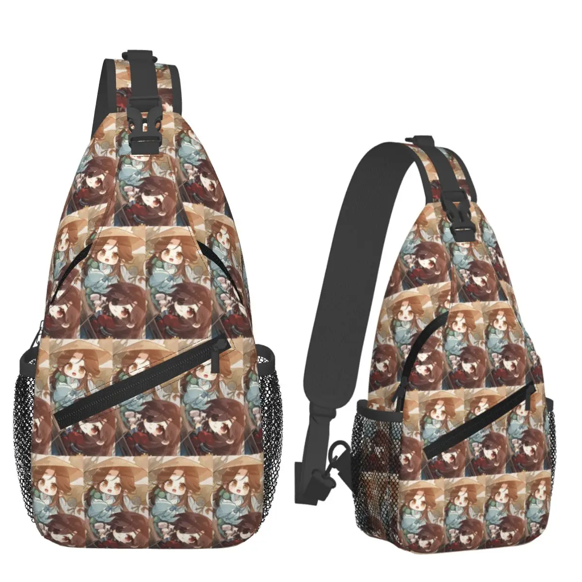 Heaven Official's Blessing Anime Chest Bag Men Sling Crossbody Backpack Chest Bag Travel Hiking Daypack Shoulder Bag