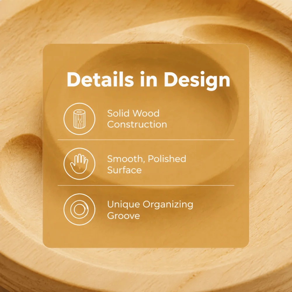 5pcs Round Shape Bracelet Display Tray Solid Wood Bead Board Bead Board Tray Jewelry Organizer Tray For Beaded Jewelry