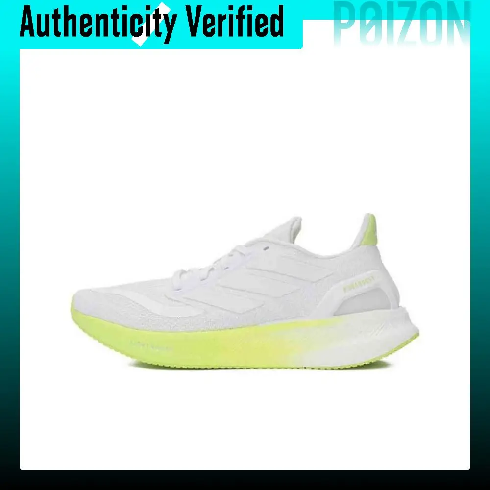 Adidas PUREBOOST 5 Cushioning Slip Resistant Low top Casual Running Shoes Unisex White Yellow JQ6105