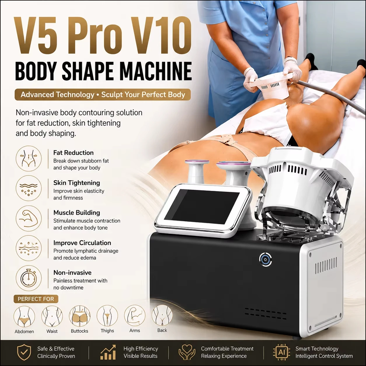 New Arrive FARSLIM Vela V5 Pro Body Slimming Equipment for Cellulite Removal RF Vacuum System Body Shaping Body Slimming Machine