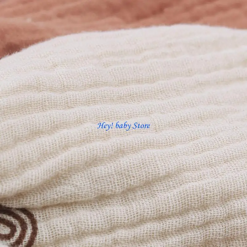 Q1FE Wooden Baby Teether Cotton Cloth Teething Ring Rattle Toy for Newborn Boys Girls Appease Chewing Gift