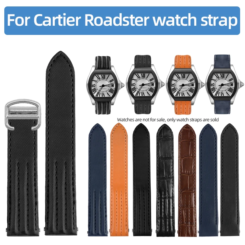 19mm 20MM Watch Strap For Cartier Roadster W6206018 W6206017 Bracelet Special Quick Release Interface Plain Cowhide watchband