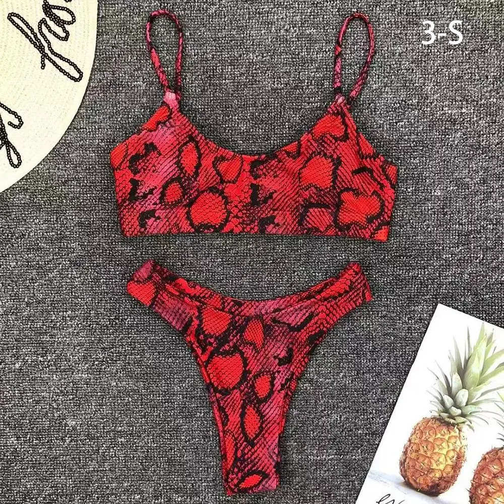 Woman Girl Two Piece Low Waist Backless Leopard Print Bikini Set Split Swimwear Swimsuit