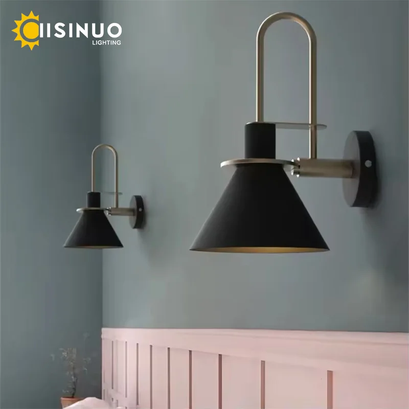 Nordic Wall Sconces Bedside Hardwired Lighting Fixture with Rotary Switch 350 Rotate for Bedroom Hallway Living Room Decoration