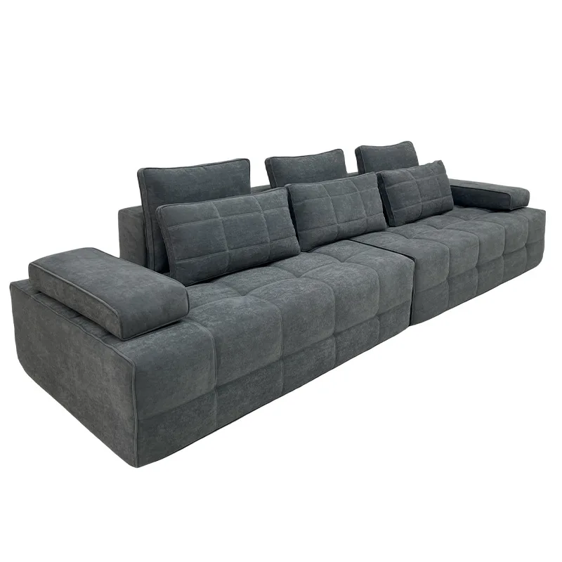 Compression Sofa Factory's High-Density Lawrence Frosted Fabric One-Piece Molding Frameless Set Stainless Steel Sponge