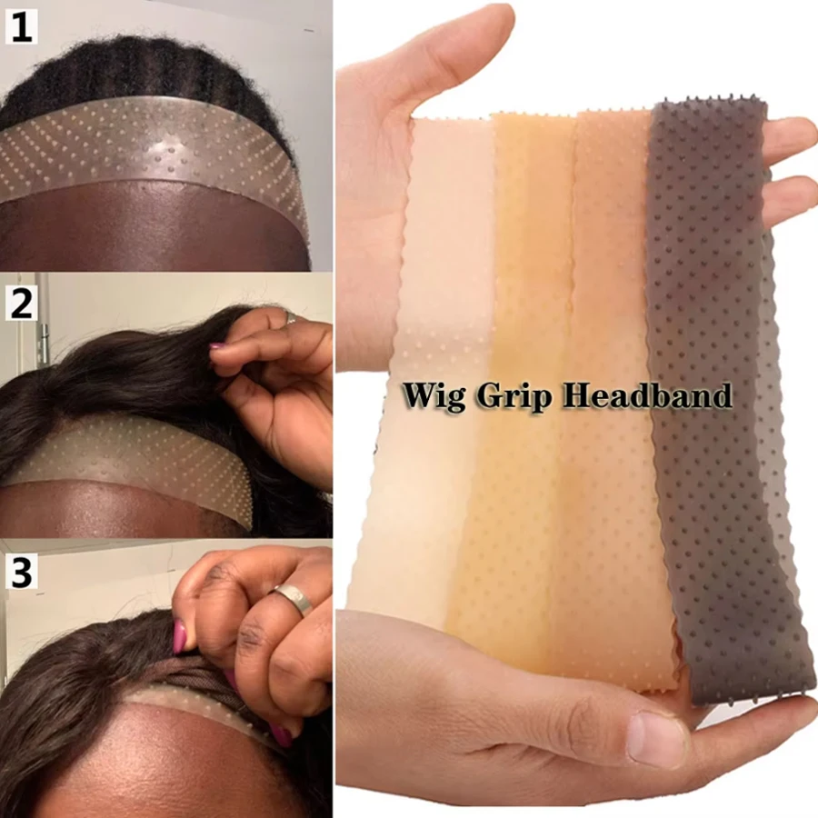 Non Slip Silicone Wig Grip Headband Transparent Black Brown Wig Band to Hold Wig Anti-Slip Wig Accessories For Daily Use