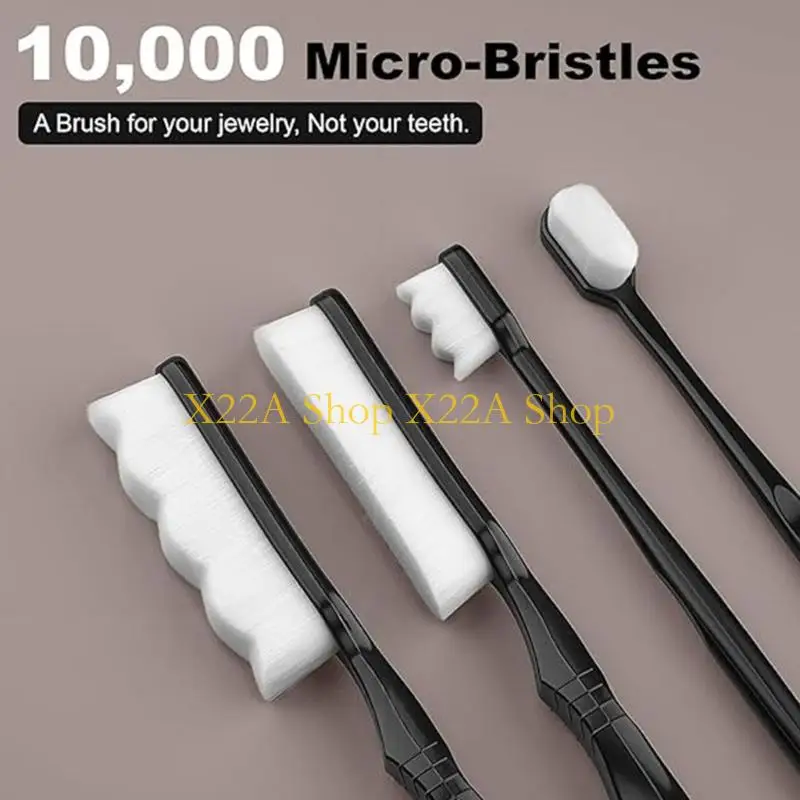 Unique Bristle Brushes and Polishing Cloths, 6-Piece Silver Care for