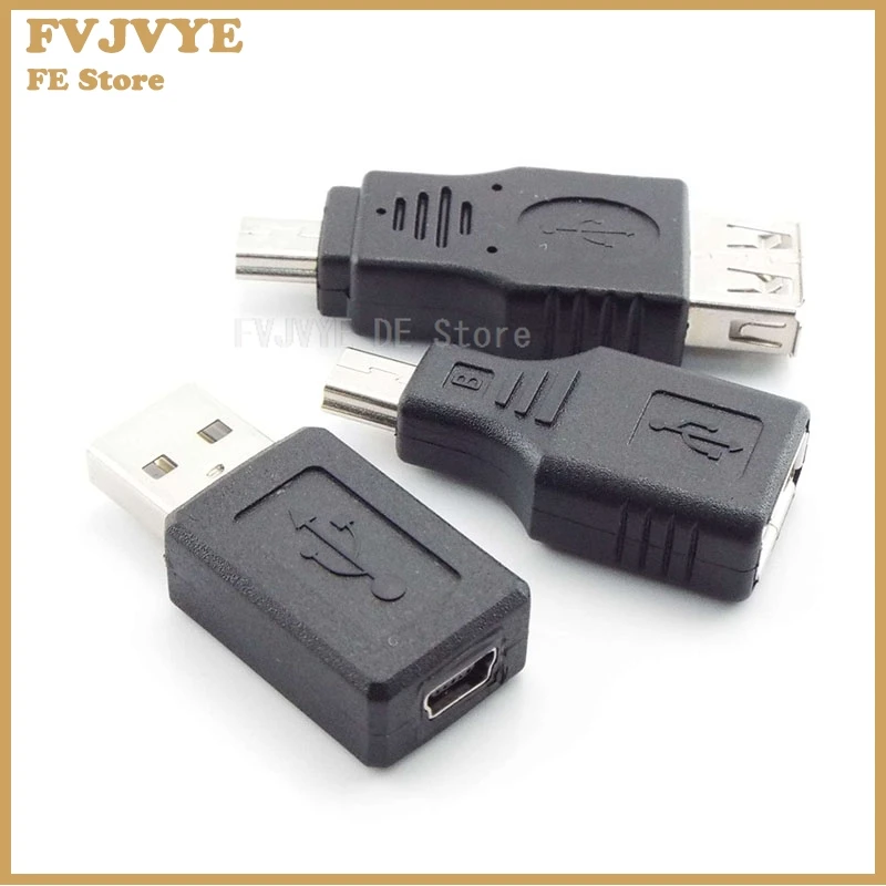 USB 2.0 A Female Male To Mini B 5-Pin Female/Male Connector Adapter For Mini Type-A B Jack Splitter Smart Phone OTG Converter D5