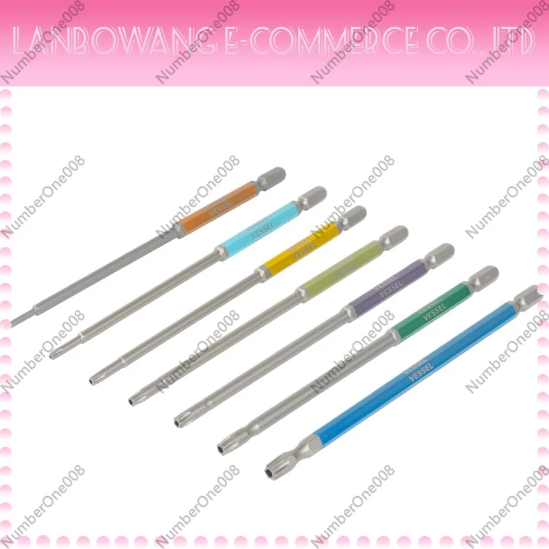 For Vessel GSVT Series Torx Screwdriver Bit, Magnetic Hex Shank 1/4" T20H T27H T30H with Center Hole for Power Tools