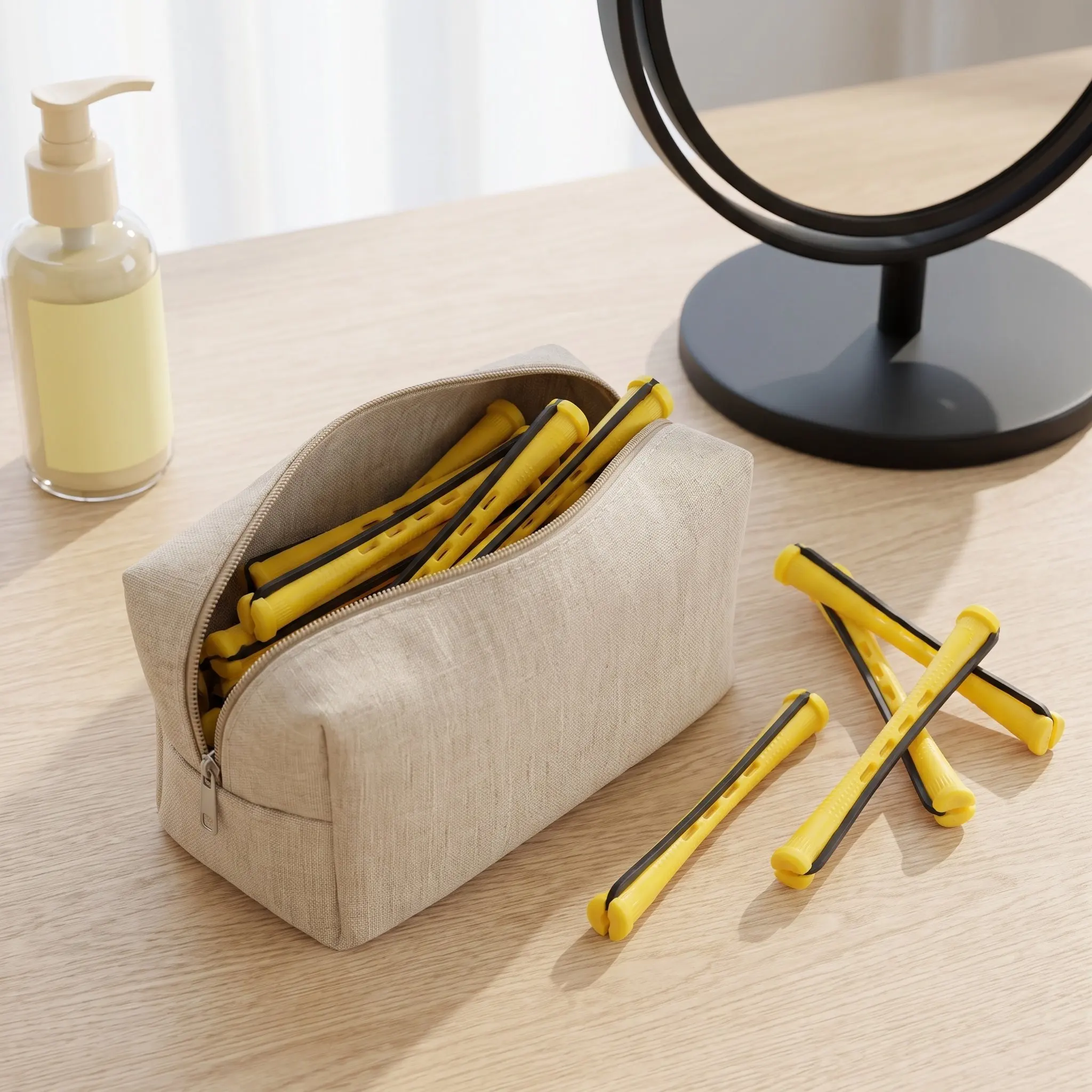 40Pcs Hair Curlers for Volume Yellow Plastic Curling Rods Root Lift Rollers Styling Tools Root Volume Boost