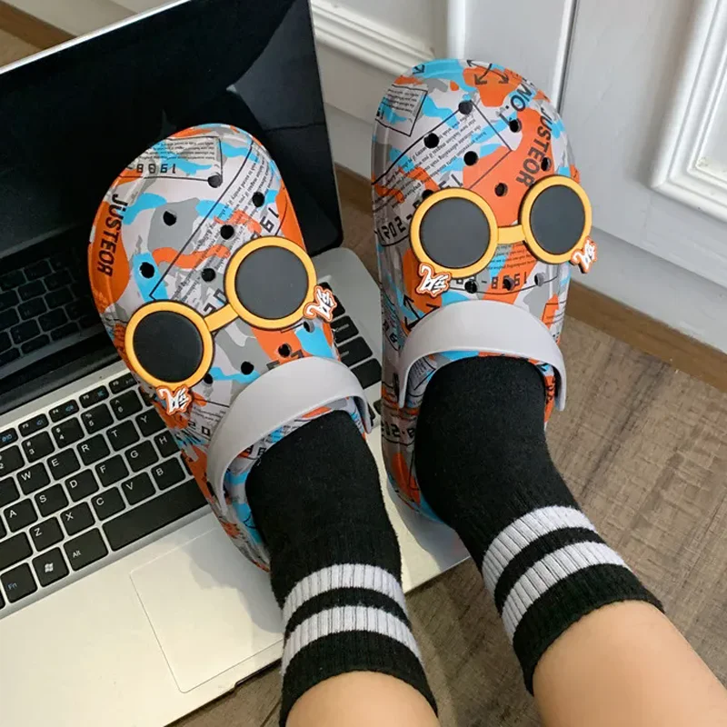 House Slippers Clog Womens Cloud Cartoon Dog Puppy Husky Graffiti Sandals Summer Flip Flops Beach Slides Home Shoes Cute Female
