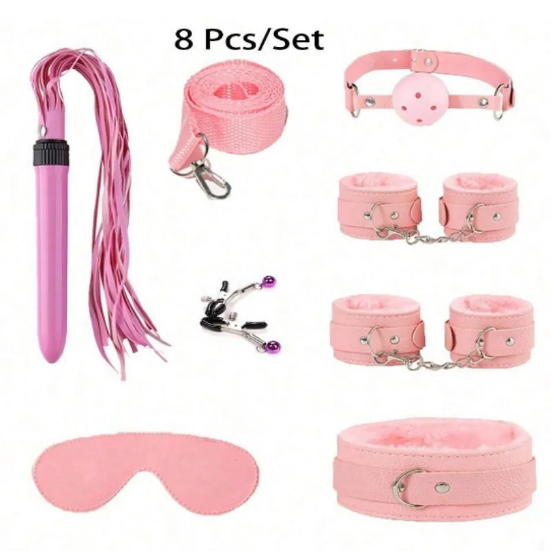 New Blue 7pcs BDSM Bondage Training Set Adult Couples Intimate Restraint Kit Fetish Toys Wholesale
