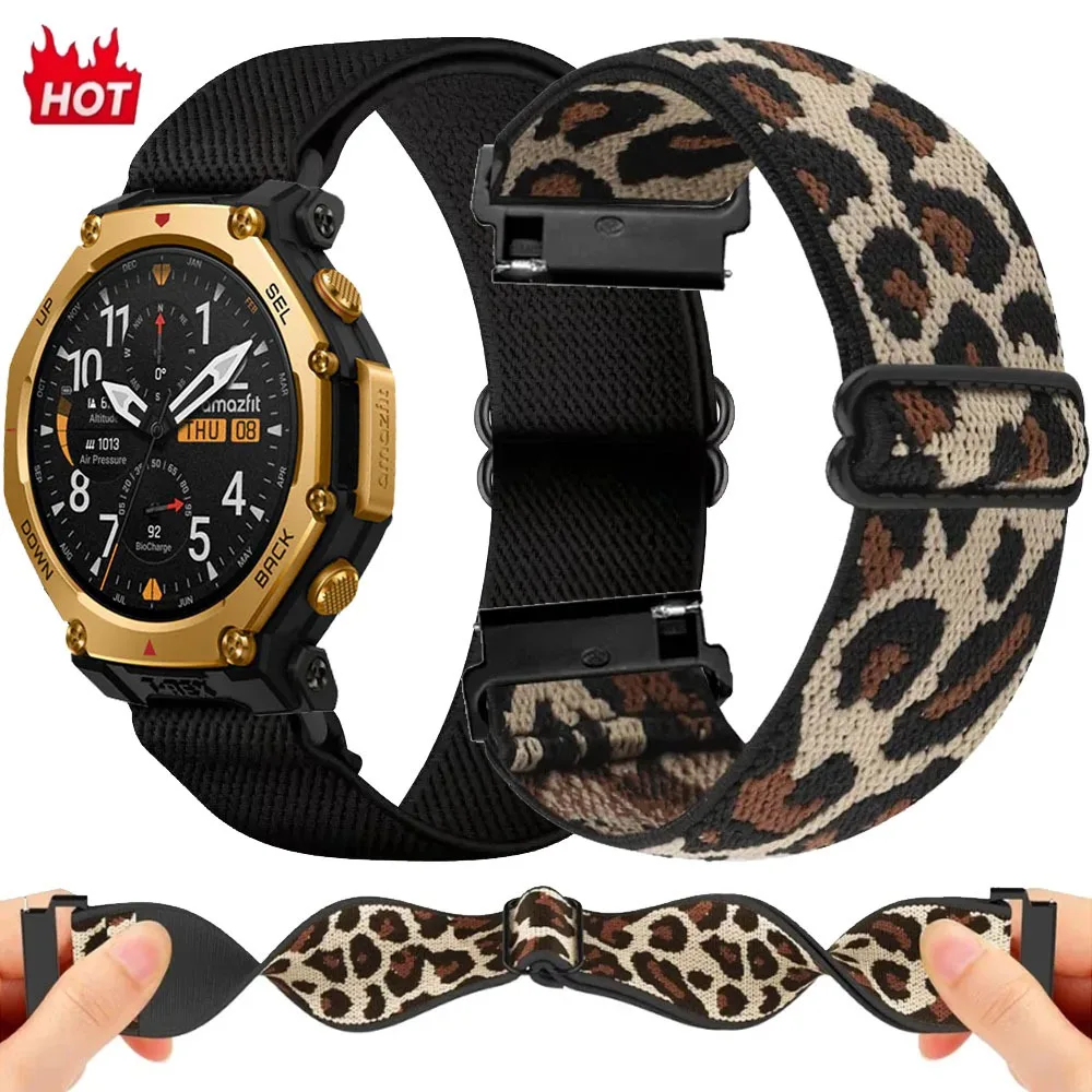 22mm 20mm Nylon Strap For Amazfit Samsung Galaxy Watch 7/6/5/4 Band For Amazfit T-Rex3 Pro 48-44mm/Balance 2-1/Active Max Belt
