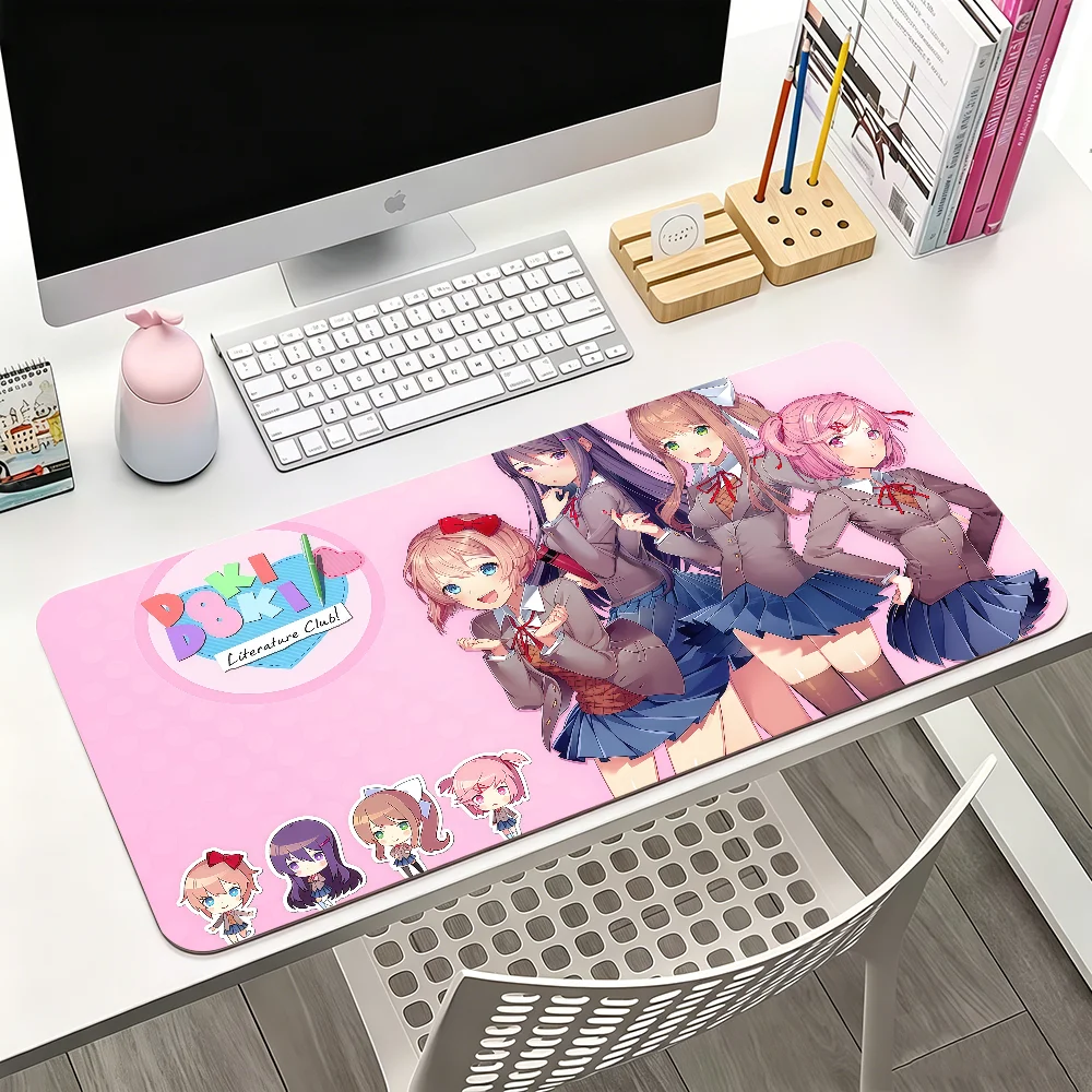 Game DDLC cute girl Mouse Pad For Office Gaming And Keyboards Non-Slip Large Waterproof