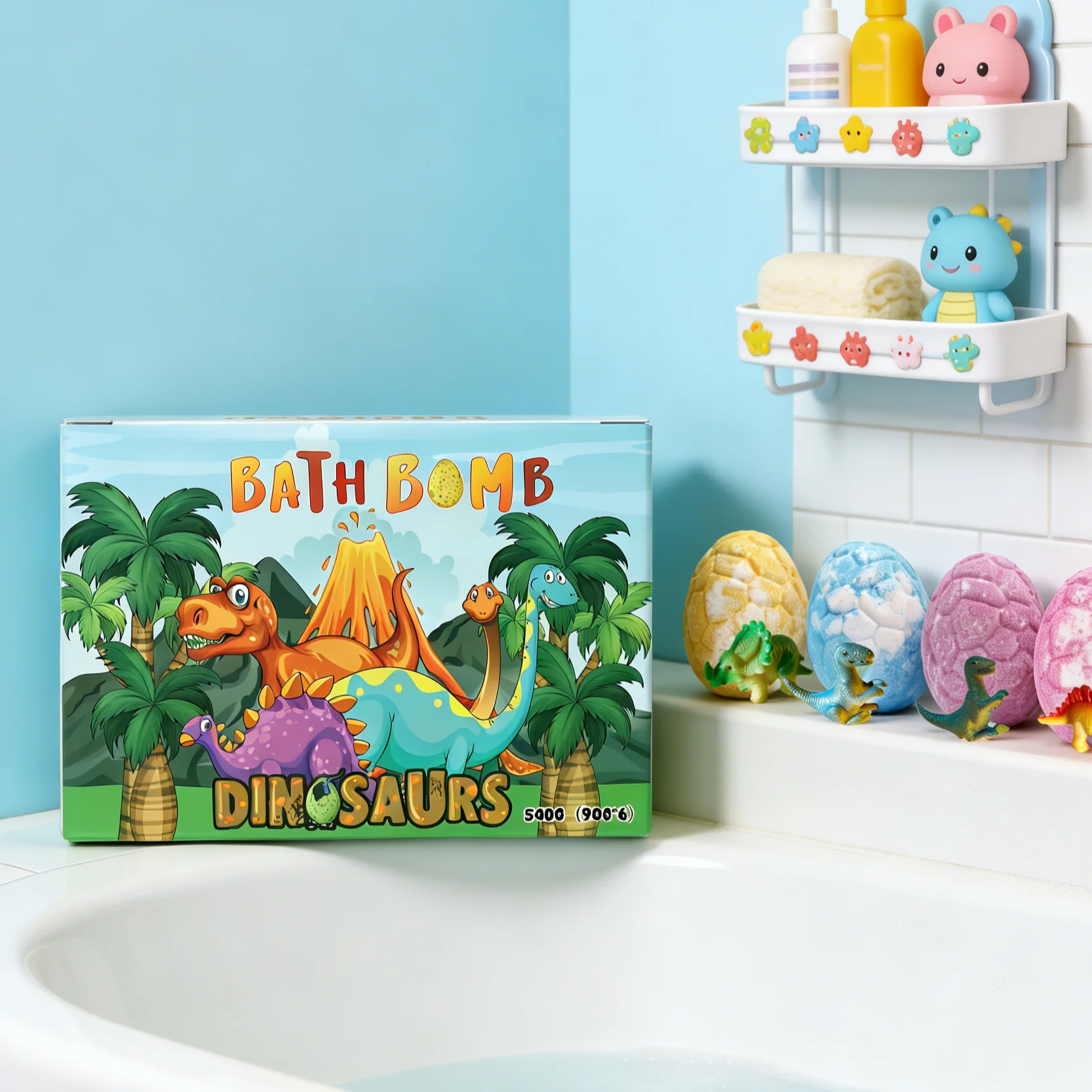 Dinosaur Egg Bath Salts With Surprise Colorful Rich Bubble Shower Relax Bath Salts Kids Gifts Set Fizzy Spa Bath Ball