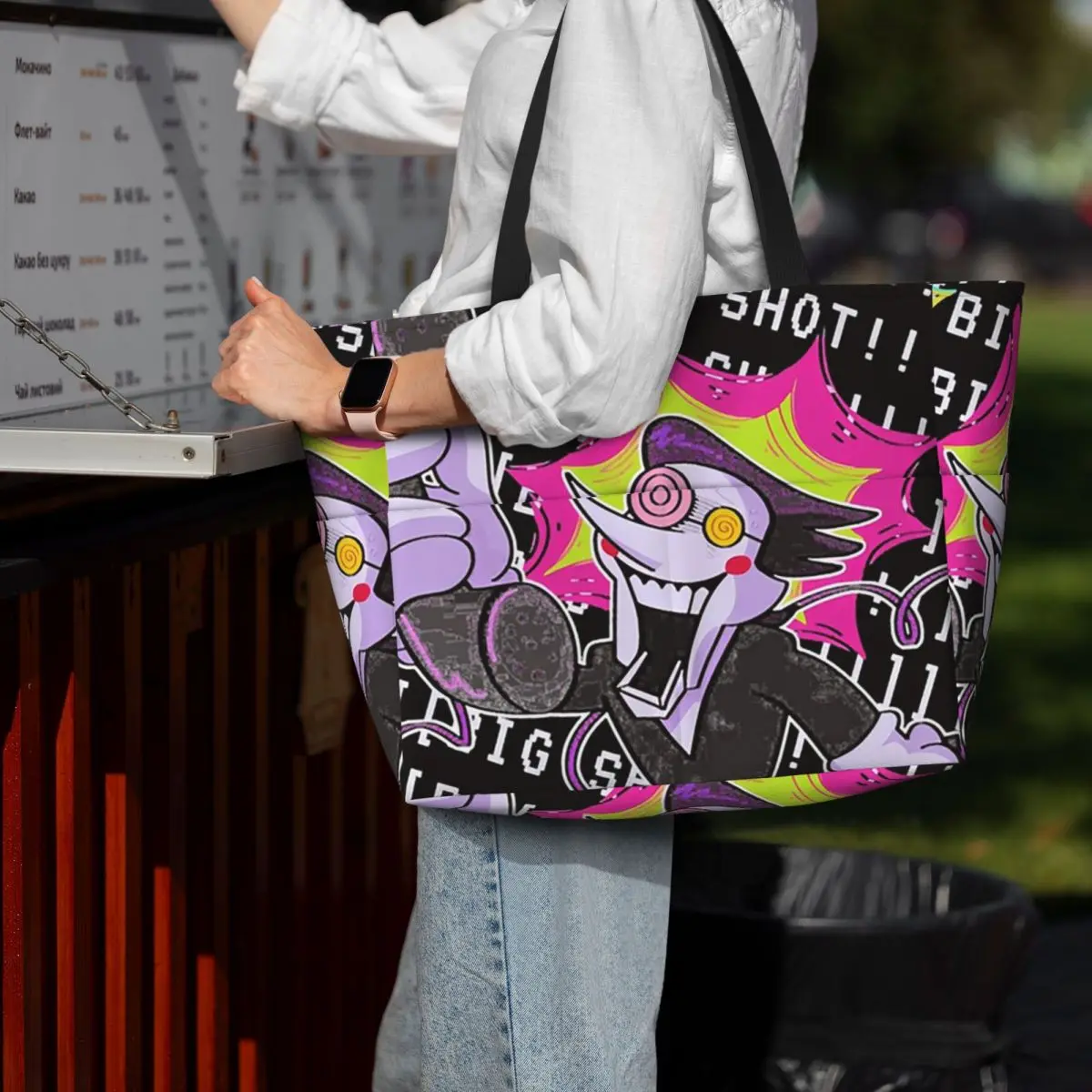 Spamton Deltarune Big Shot Beach Tote Bag Sport Gym Yoga Duffle Large Tote Bag Women Travel Bag Fitness bag