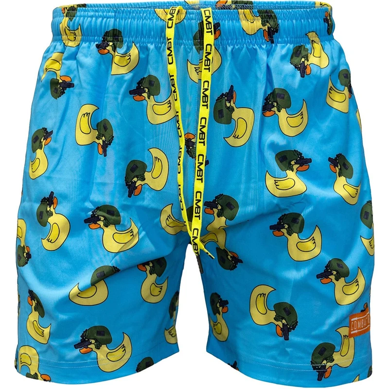 Funny Little Yellow Duck 3D Printed Beach Pants Mens Casual Shorts Animal Print Board Shorts Women Quick Dry Hawaii Sport Shorts