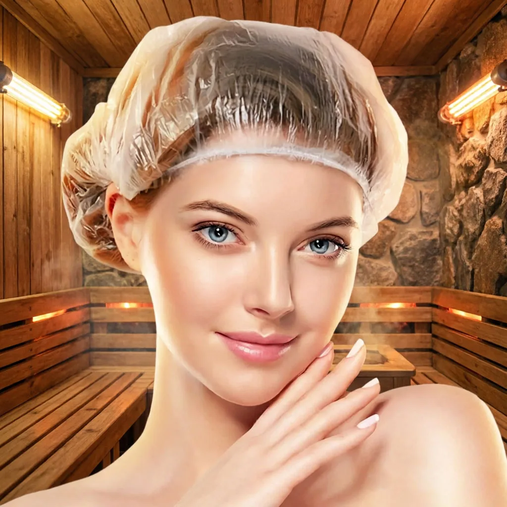 Disposable Shower Caps Plastic Waterproof Headgear Pink Spa Salon Hotel Hair Dye Women Elastic hair Cap