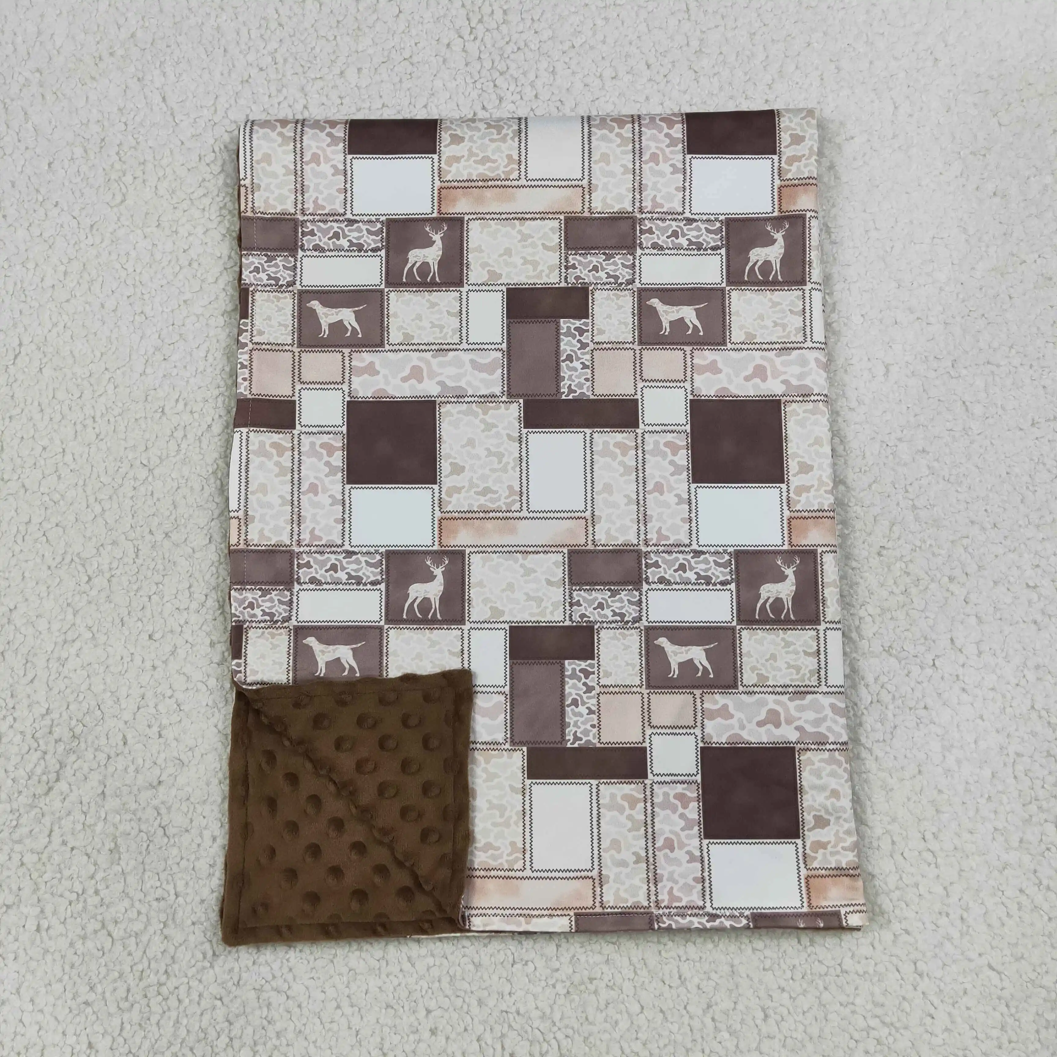 Wholesale Baby Boy Children Thin Quilt Kids Boys Camo Bedding Fleece Toddler Dogs Deer Print Flannel Blanket