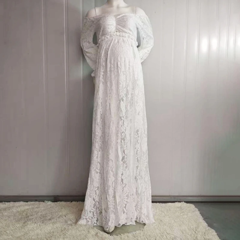 CORB Off Shoulder Lace Maternity Outfit for Portraits and Nursing Access