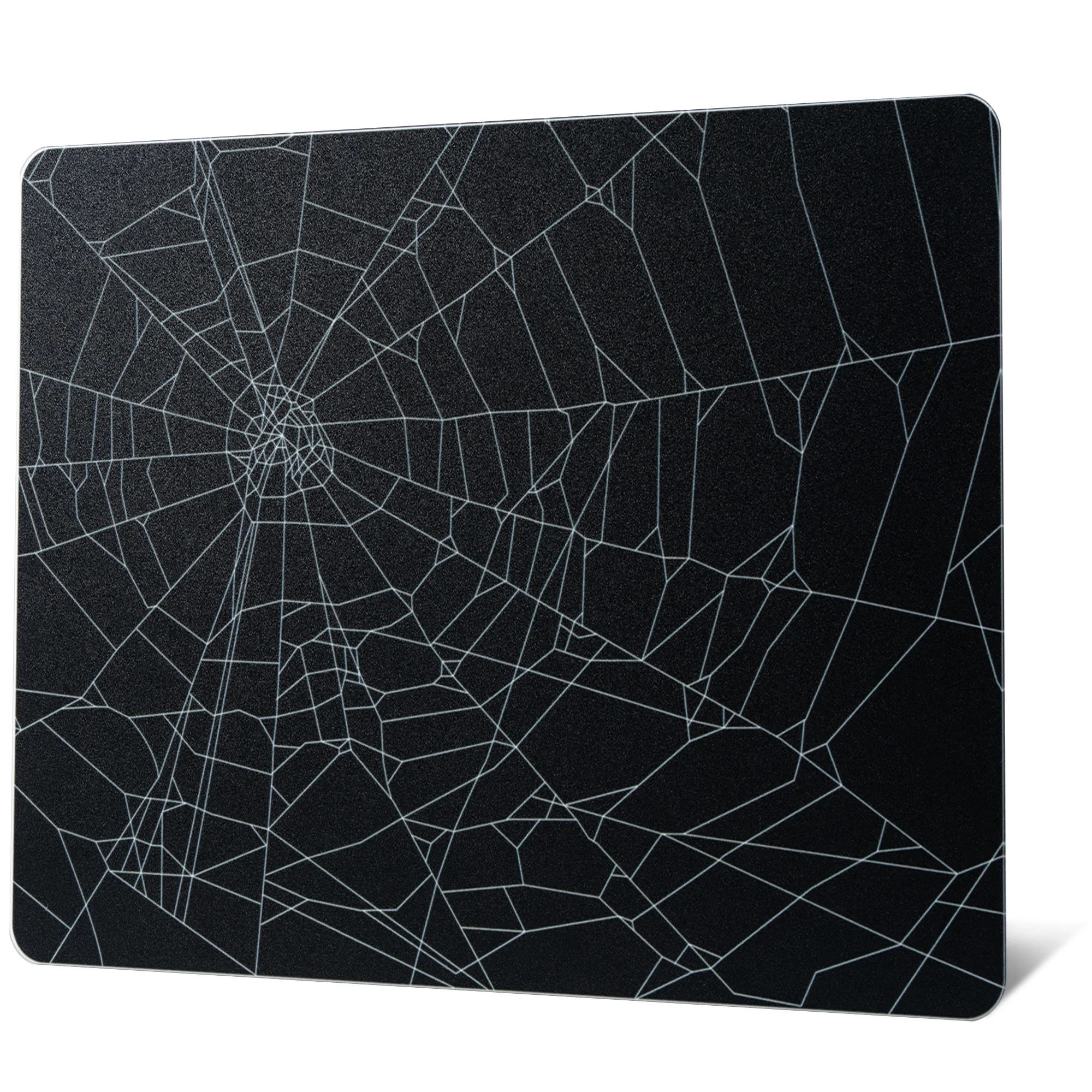 XVX Spider Web Glass Mouse Pad Topographic Map Rounded Edge Large Glass Gaming Mousepad Smooth Micro-Etched Surface