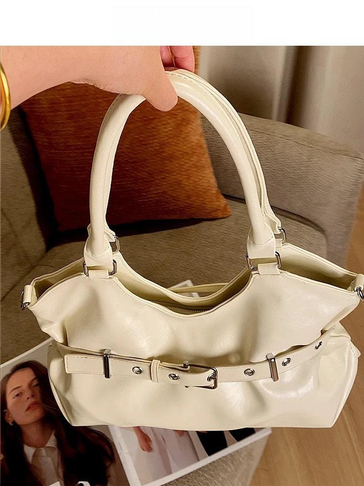 MuziKai Women's Large Capacity Soft Leather Tote Bag Crossbody Bag Fashionable Design 2026 New Autumn Collection