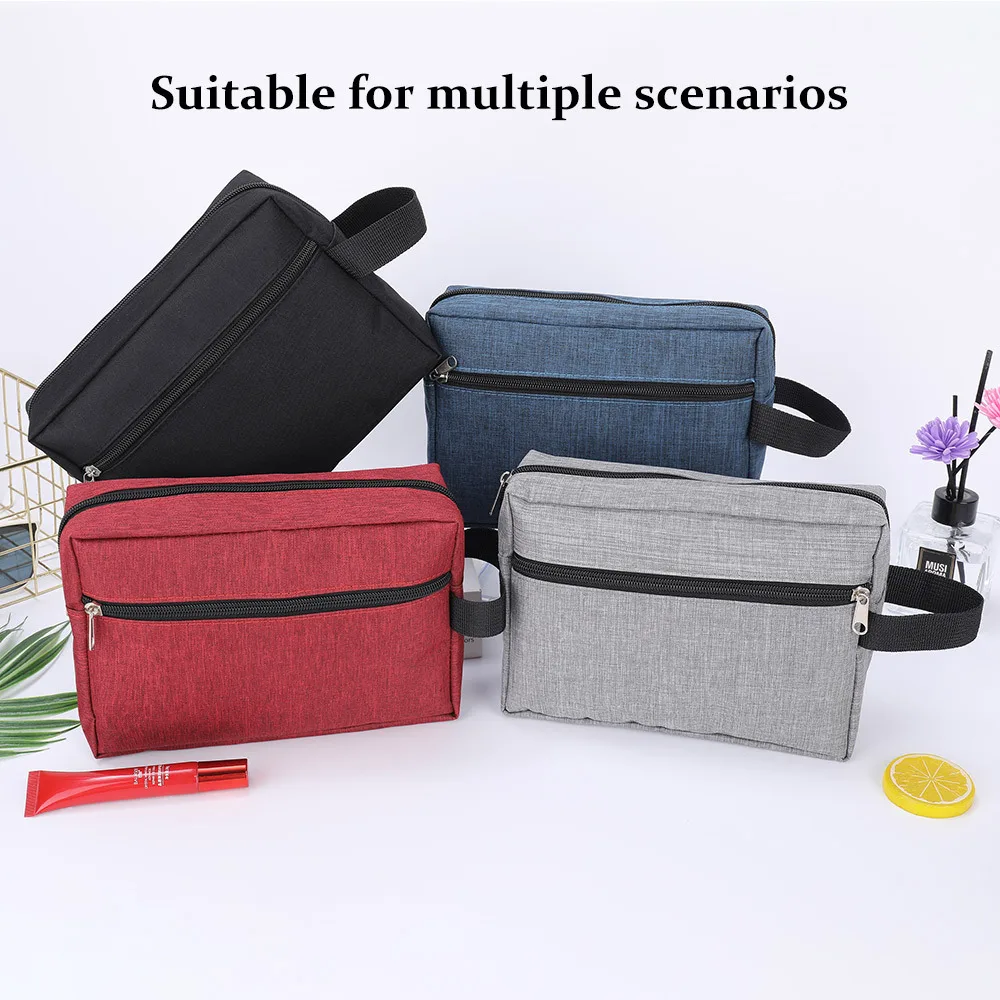 5pcs Handbags Men Oxford Plain Large Capacity Waterproof Protable Travel Wash Cosmetic Bag