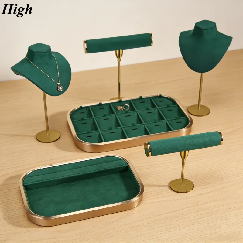 Luxury Metal Jewelry Display Tray, Necklace, Ring Display Tray, High Quality Velvet, Microfibre Jewelry Storage Tray