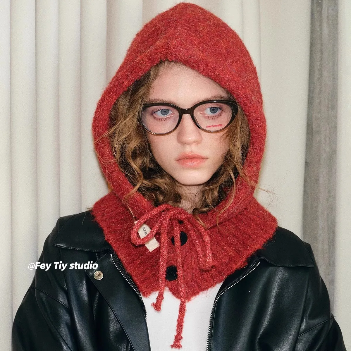 Winter Fashion Versatile Hat Scarf One Piece Women's Autumn Warm Ear Protection Hoodie Scarf Knitted Wool Hat Warm Earmuff Hood
